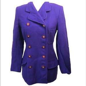 Vintage 80s 90s casual corner wool blend purple coat